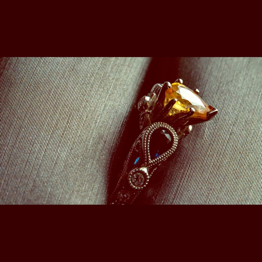 Orange & Blue Sapphire Ring